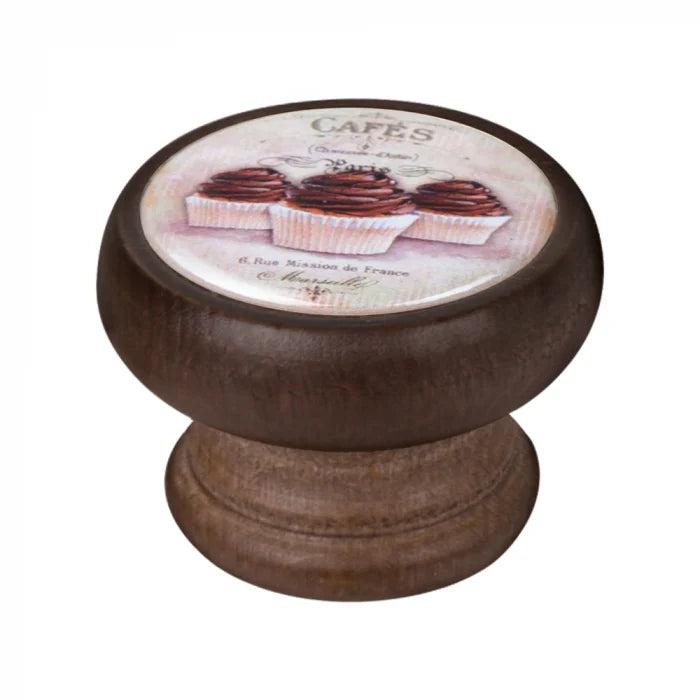 Buton pentru mobila, Cafe1 450NG61, finisaj nuc, D:40 mm